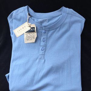 JACHS New York Short Sleeve Blue Henley Size XL...NEW WITH TAGS